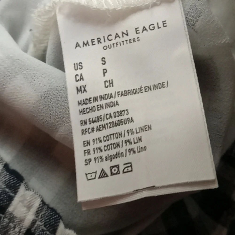 gingham linen blend American Eagle   Mini Skirt